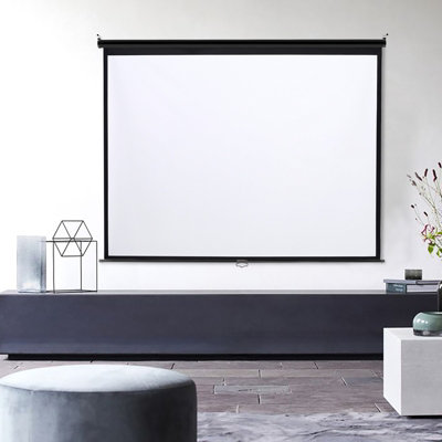 Projector Screen with Manual Pull Down for Home Theater 60 Inch 4:3