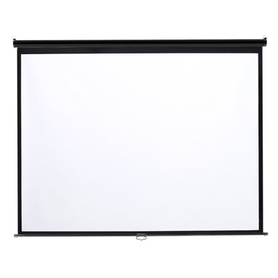 Projector Screen with Manual Pull Down for Home Theater 84 Inch 4:3