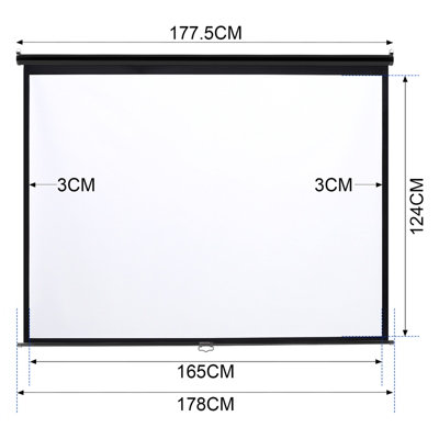 Kafuty 60/72/84/100 120 Inch Projector Screen 16:9 HD 4K Draagbaar Opvouwbaar Projectiescherm met Zwarte Rand en Opknoping Gaten Geschikt voor Thuis, Openluchtbioscoop enz. (60