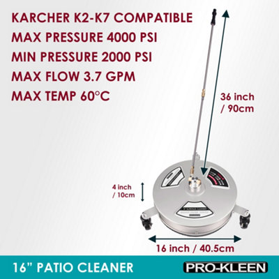 ProKleen Stainless Steel Pressure Washer Surface Patio Cleaner Attachment  16" Karcher Compatible - 3