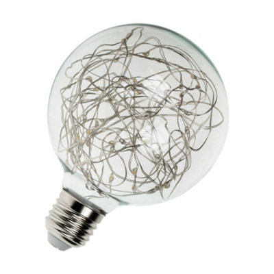 Prolite LED G95 Globe 1.7W E27 Star Effect Funky Filaments Magenta Clear Polycarbonate