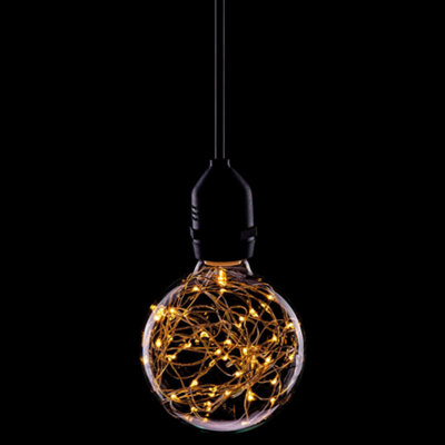 Prolite LED G95 Globe 1.7W E27 Star Effect Funky Filaments Warm White Clear