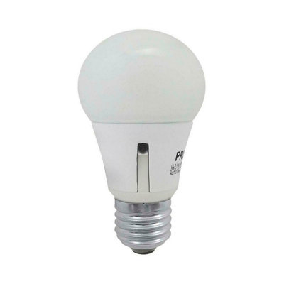 Prolite LED Sensor Light GLS 6W E27 Dusk Til Dawn Warm White Opal