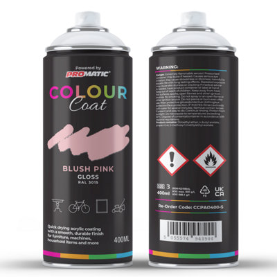 ProMatic Colour Coat Blush Pink RAL 3015 Gloss 1K Acrylic Paint 400ml