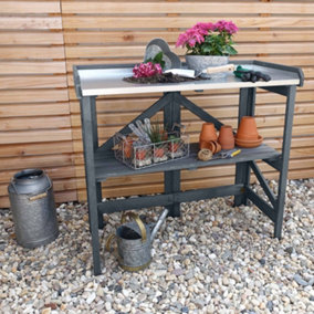 Promex 353/84 Garden Potting Table with Zinc Plated Worktop