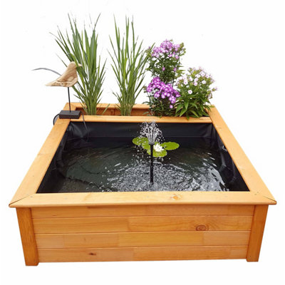 Promex 506090 Raised Square Garden Solar Pond kit with Planting Zone