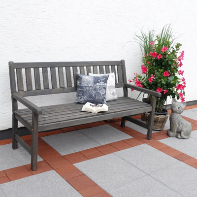 Promex 60047 Grey Johanna 3-Seater Garden Bench