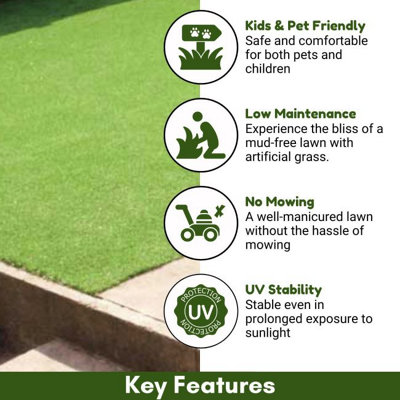Promo 40mm Outdoor Artificial Grass, Outdoor Artificial Grass For Lawn, Non-Slip Artificial Grass-3m(9'9") X 4m(13'1")-12m²