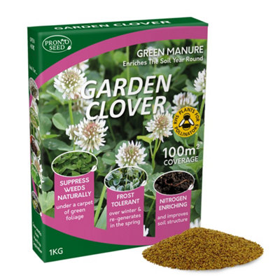 Pronto Seed Clover Seed for Lawn UK - White Clover 1kg - 100m2 Coverage