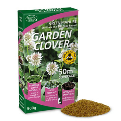 Pronto Seed Clover Seed for Lawn UK - White Clover 500g - 50m2 Coverage