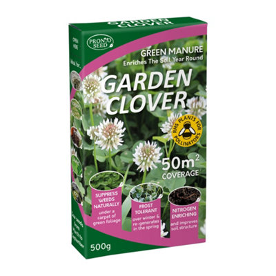 Pronto Seed Clover Seed for Lawn UK - White Clover 500g - 50m2 Coverage