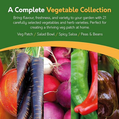 Pronto Seed Vegetable Bumper Pack, 21 Varieties, Over 1700 Vegetable Seeds
