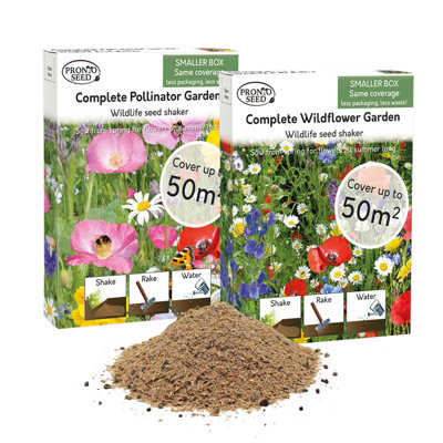 Pronto Seed Wildflower Seeds Twin Pack 100m² Coverage, Butterfly & Bee Attracting Wildflower Seeds