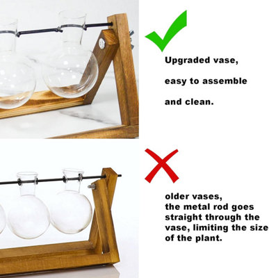 Propagation Plant Glass Stand Station Terrarium Kit Hydroponic Modern Wooden Plant Lovers Wall Hanger Stand Gift For Her Plant Gift Boho