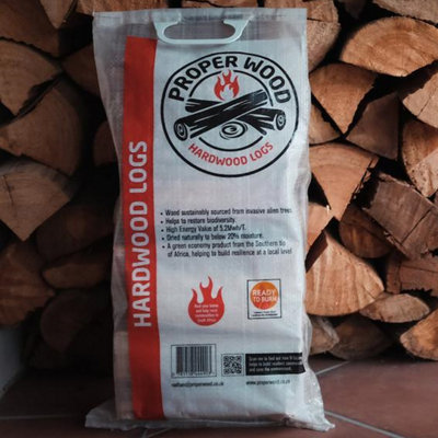 Proper Wood South African Eucalyptus Stove Pizza Oven Chimenea Fuel Hardwood Logs 120 x Bags - 5
