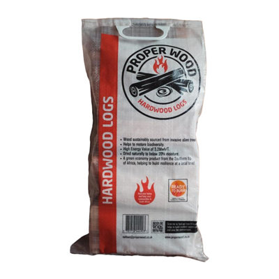 Proper Wood South African Eucalyptus Stove Pizza Oven Chimenea Fuel Hardwood Logs 120 x Bags - 7