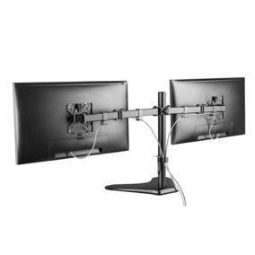 ProperAV Dual Swing Arm Desk Monitor Mount Free Standing Base 19"- 32"