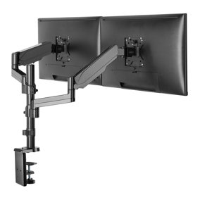 ProperAV Dual Swing Arm PC Monitor Mount Pole Assembly Gas Spring 19''-32"