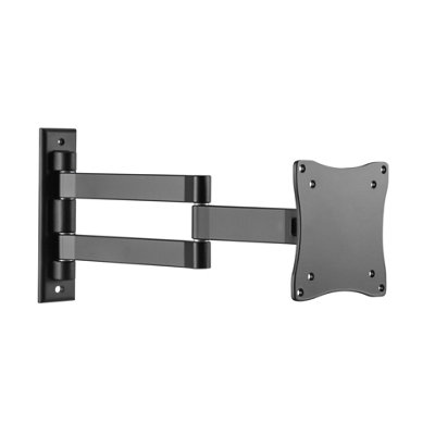 ProperAV Heavy Duty Swing Arm Tilt & Swivel 13 - 28" TV Bracket Max VESA 100 x 100 - Black