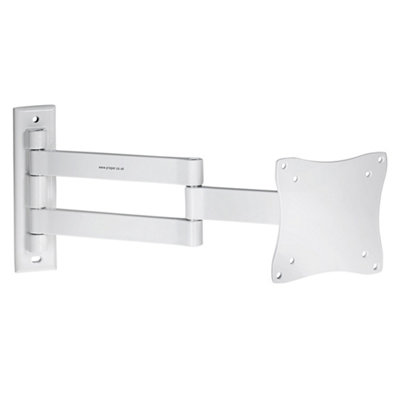 ProperAV Heavy Duty Swing Arm Tilt & Swivel 13 - 28" TV Bracket Max VESA 100 x 100 - White