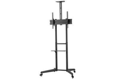 ProperAV Portable TV Trolley Stand 37" - 70" Tilting Adjustment VESA Max 600x400 Black