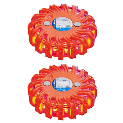 ProPlus Warning Disks with 16 LEDs 2 pcs Orange
