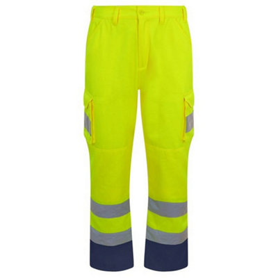 PRORTX Mens Hi-Vis Cargo Trousers