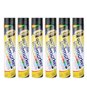 Prosolve Black 750ml Temporary Linemarker Paint Pack of 6 Cans