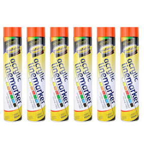 Prosolve Orange 750ml Temporary Linemarker Paint Pack of 6 Cans
