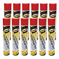 Prosolve Red 750ml Temporary Linemarker Paint Pack of 12 Cans