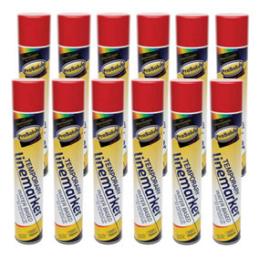 Prosolve Red 750ml Temporary Linemarker Paint Pack of 12 Cans