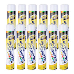 Prosolve White 750ml Temporary Linemarker Paint Pack of 12 Cans