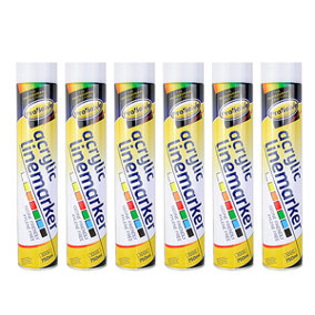 Prosolve White 750ml Temporary Linemarker Paint Pack of 6 Cans
