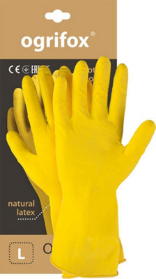 Protective Gloves Ox.11.310 Flox 12 pairs OX-FLOX size L Flocked rubber