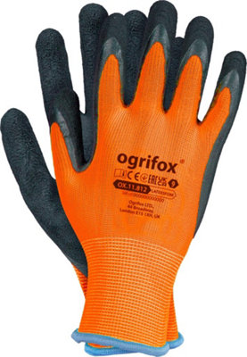 Protective Gloves Ox.11.812 Lateksfom 12 pairs OX-LATEKSFOM orange  size 10 foam latex-coated