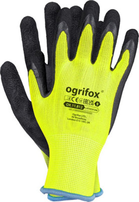 Protective Gloves Ox.11.812 Lateksfom 12 pairs OX-LATEKSFOM yellow size 7 foam latex-coated