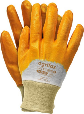 Protective Gloves Ox.12.152 Niter 12 pairs OX-NITER size9 cotton coated with nitrile