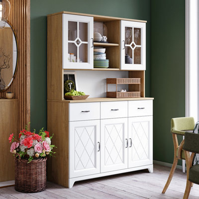 Provenza 3 Door Sideboard with Drawers and Topper Display Unit Rustic ...