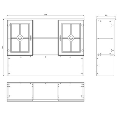 Provenza 3 Door Sideboard with Drawers and Topper Display Unit Rustic ...