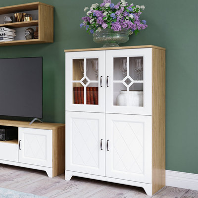 Provenza Rustic Sytle Display Unit - Stone Oak / White Matt