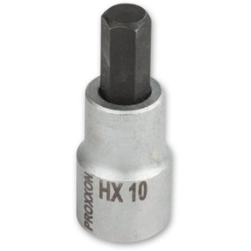 Proxxon 1/2" Drive Hex Bit - 10mm x 55mm