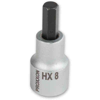 Proxxon 1/2" Drive Hex Bit - 8mm x 55mm