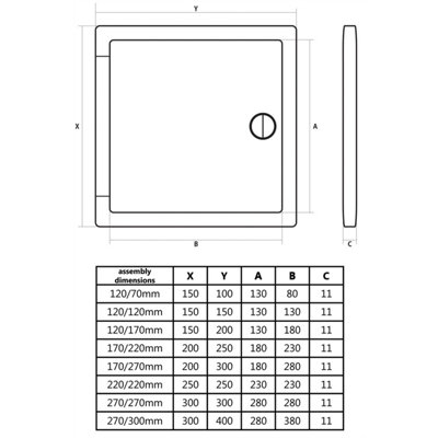 Przybysz 150x100mm Thin Access Panels Inspection Hatch Access Door Plastic Abs