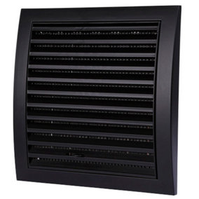 Przybysz Matte Black 150/150mm Wall Ventilation Cover Anti Insect Mesh Air Flow Blinds