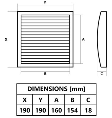 Przybysz Matte Black 190/190mm Wall Ventilation Cover Anti Insect Mesh Air Flow Blinds