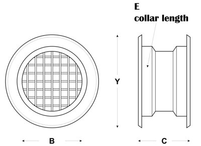 Przybysz Mini Circle Collar Air Vent Grille Door Ventilation Cover Graphite Color 4pcs