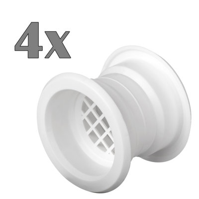 Przybysz Mini Circle Collar Air Vent Grille Door Ventilation Cover White Color 4pcs - 5