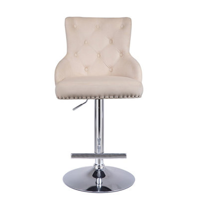 PS Global Ella Bar Stool Luxury Velvet With Lion Knockerback Kitchen