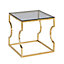 PS Global Gold End Table Hallway Table Living Room Table Square End Table Glass