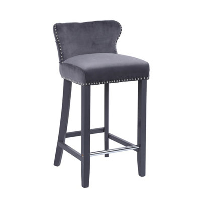 PS Global Mia Dark Grey Breakfast Bar Stools Kitchen Chair Fixed Height